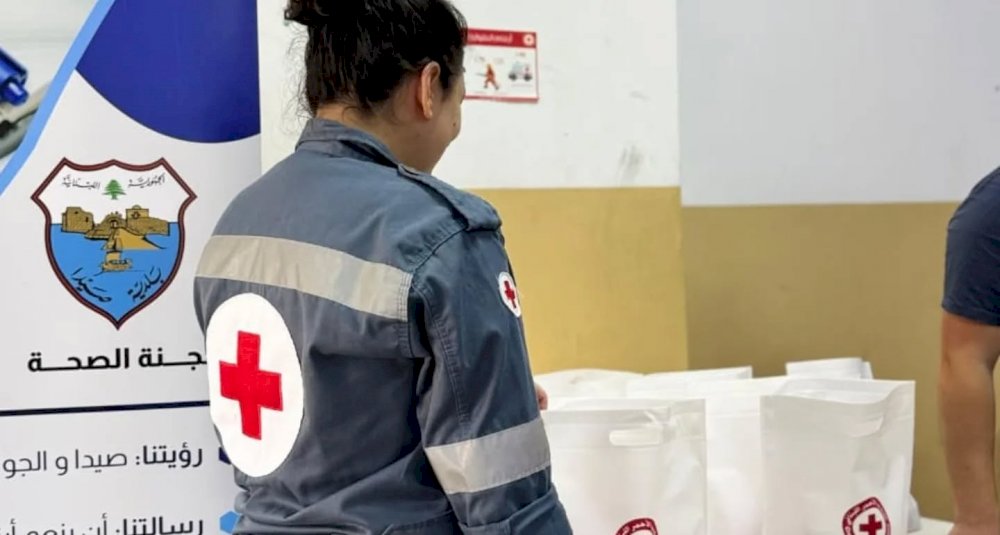 A blood donation campaign organized by the Municipality of Sidon and Rotaract Sidon, in cooperation with the **Lebanese Red Cross