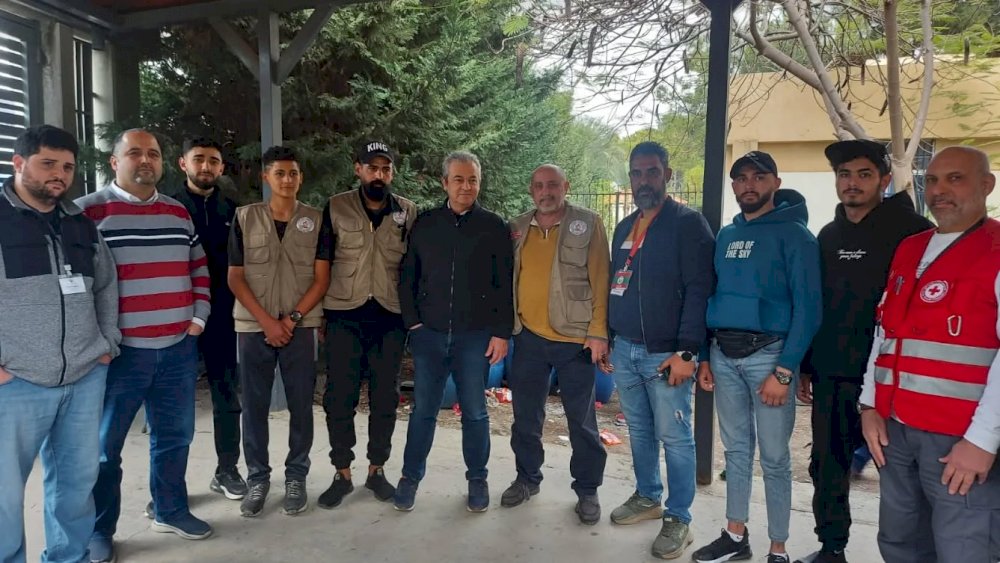 Hijazi, Akra, and members of the municipal council inspect the expansion works at the Saida Vocational School and the Zaatari High School Saida Municipality – Media Office