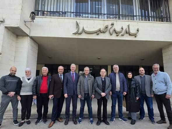 Hijazi and members of the municipal council receive the Belgian ambassador and MP Al-Bizri. Sidon Municipality - Media Office